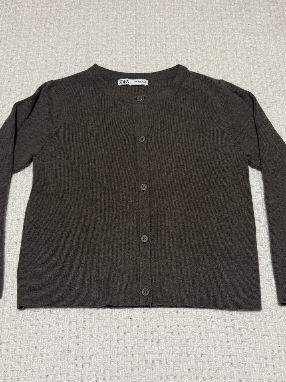 Zara women’s button down brown cardigan, medium.